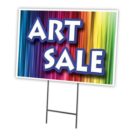 Art Sale Yard Sign & Stake Outdoor Plastic Coroplast Window